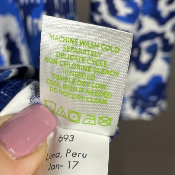 Lilly Pulitzer Dress Womens XS blue flamingo tropical preppy colorful casual - Picture 6 of 9